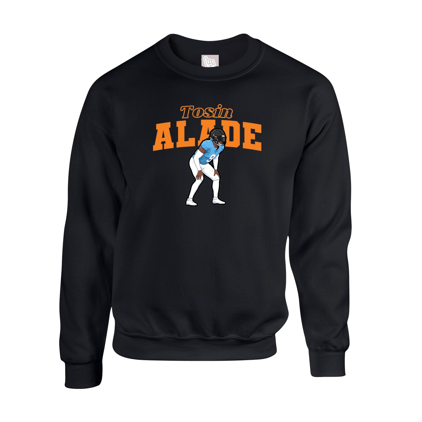 Fleece Crew — Name Arch in Black