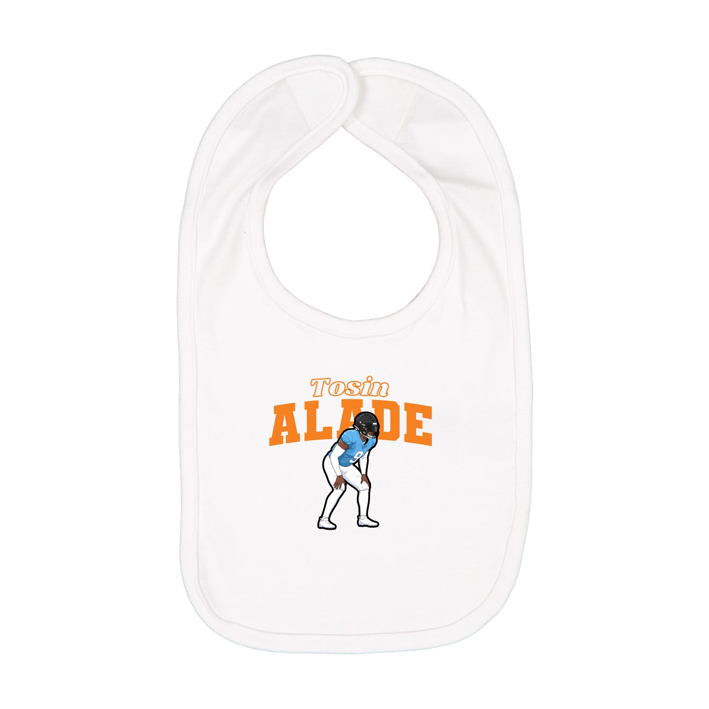 Infant Bib — Name Arch in White