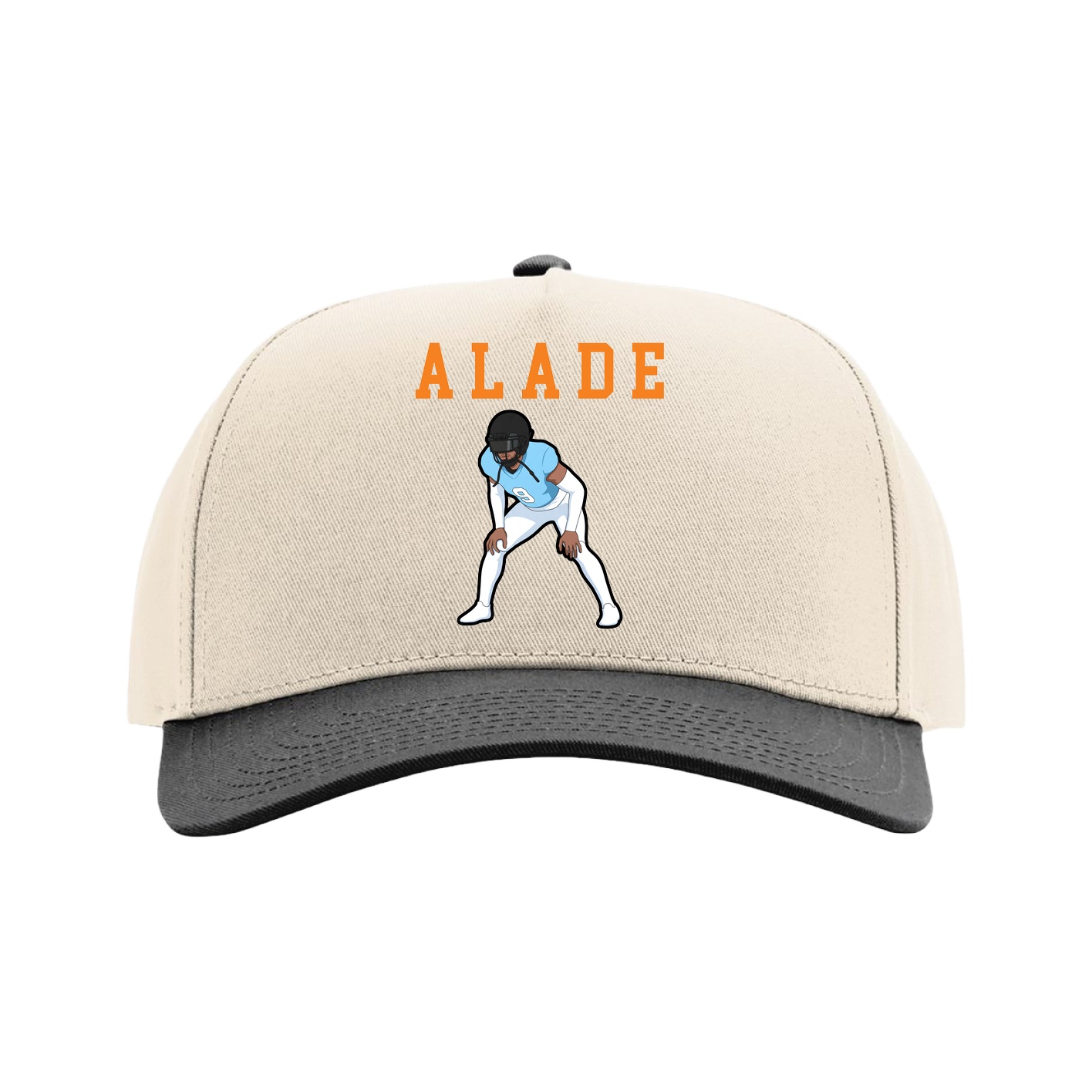 Full Fabric Five-Panel Champ Cap — Shirsey in Cream/Black
