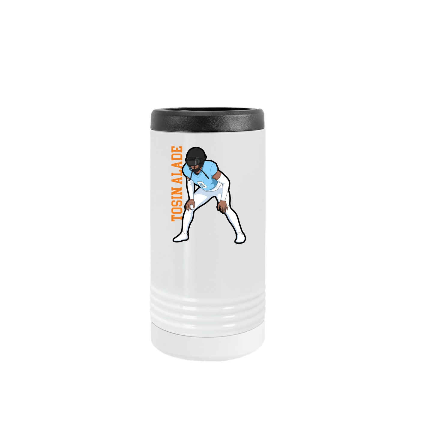 Slim Beverage Holder — Name Vertical in White