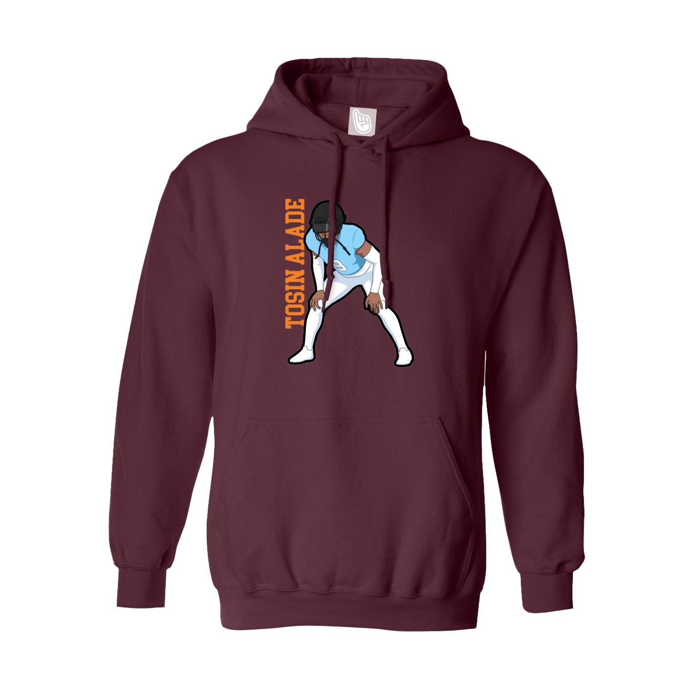 Hoodie — Name Vertical in Maroon