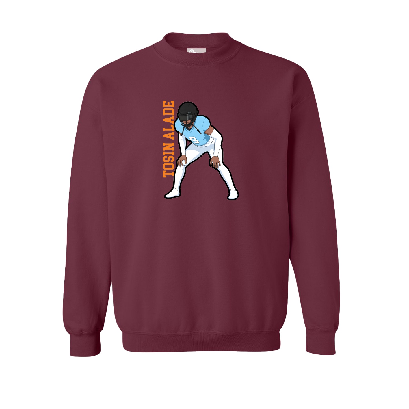 Fleece Crew — Name Vertical in Maroon