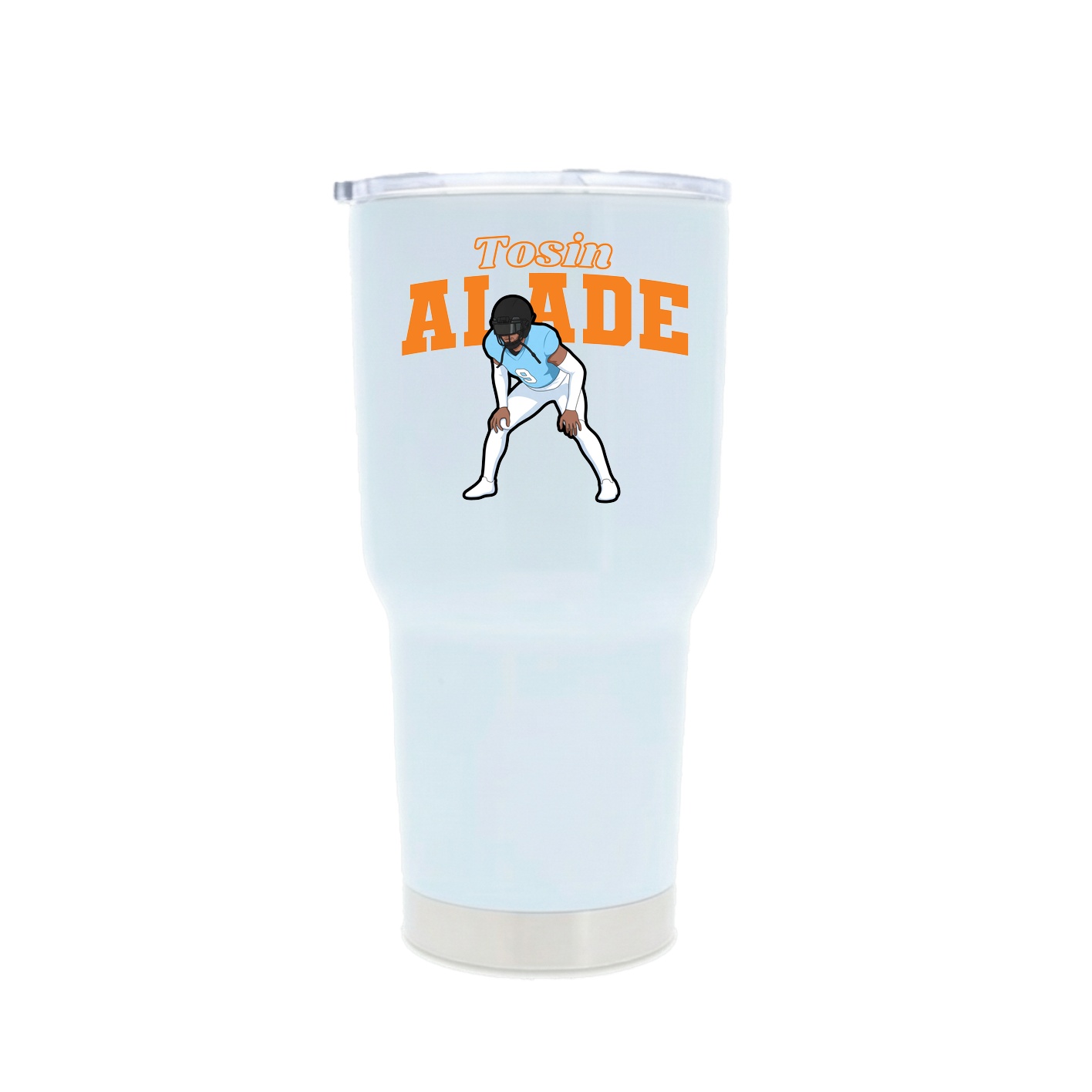 30oz Stainless Steel Tumbler — Name Arch in White