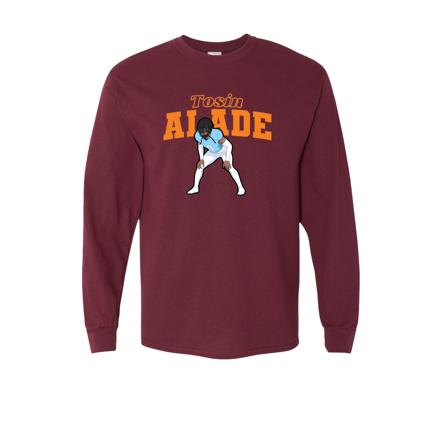 Long Sleeve Tee — Name Arch in Maroon
