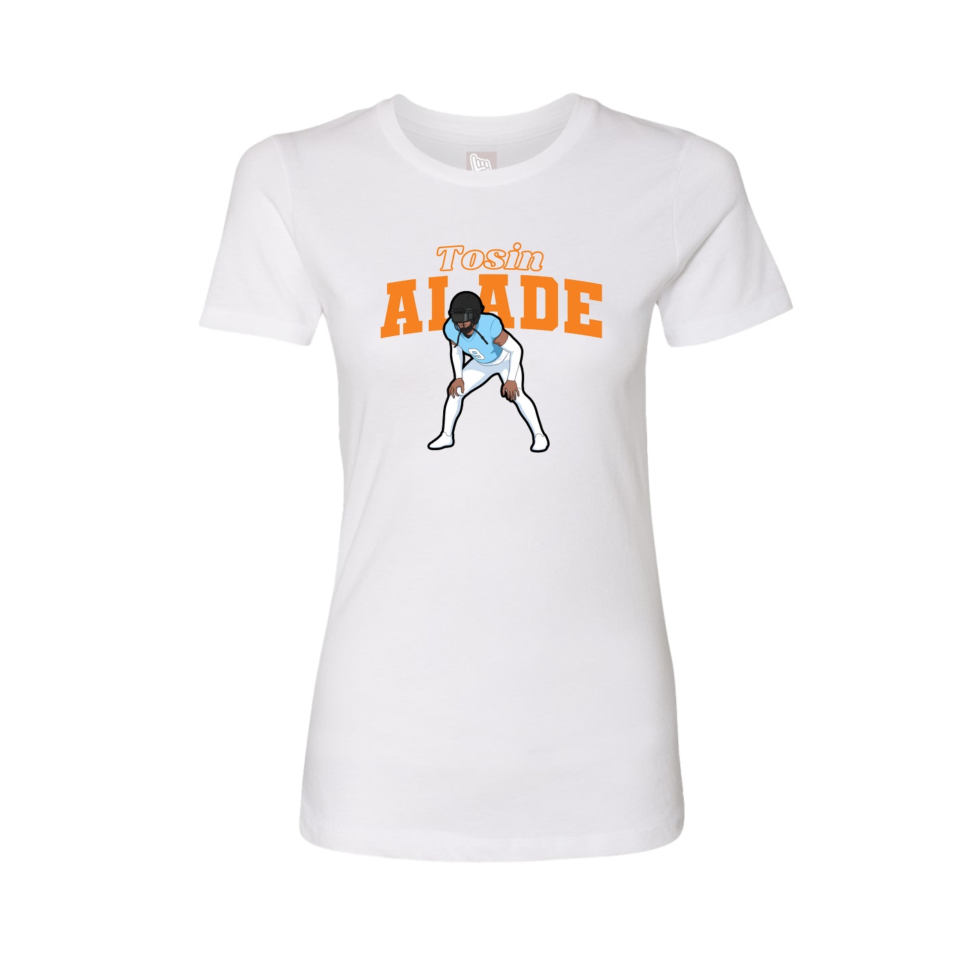 Fitted Women's Tee — Name Arch in White