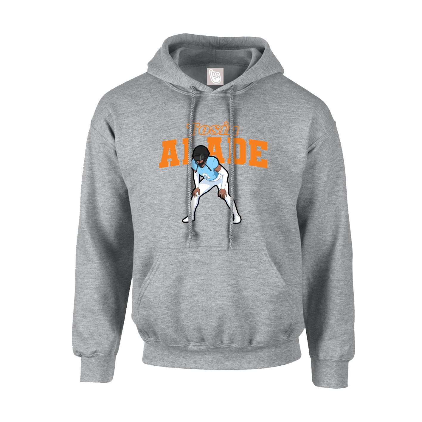 Hoodie — Name Arch in Grey