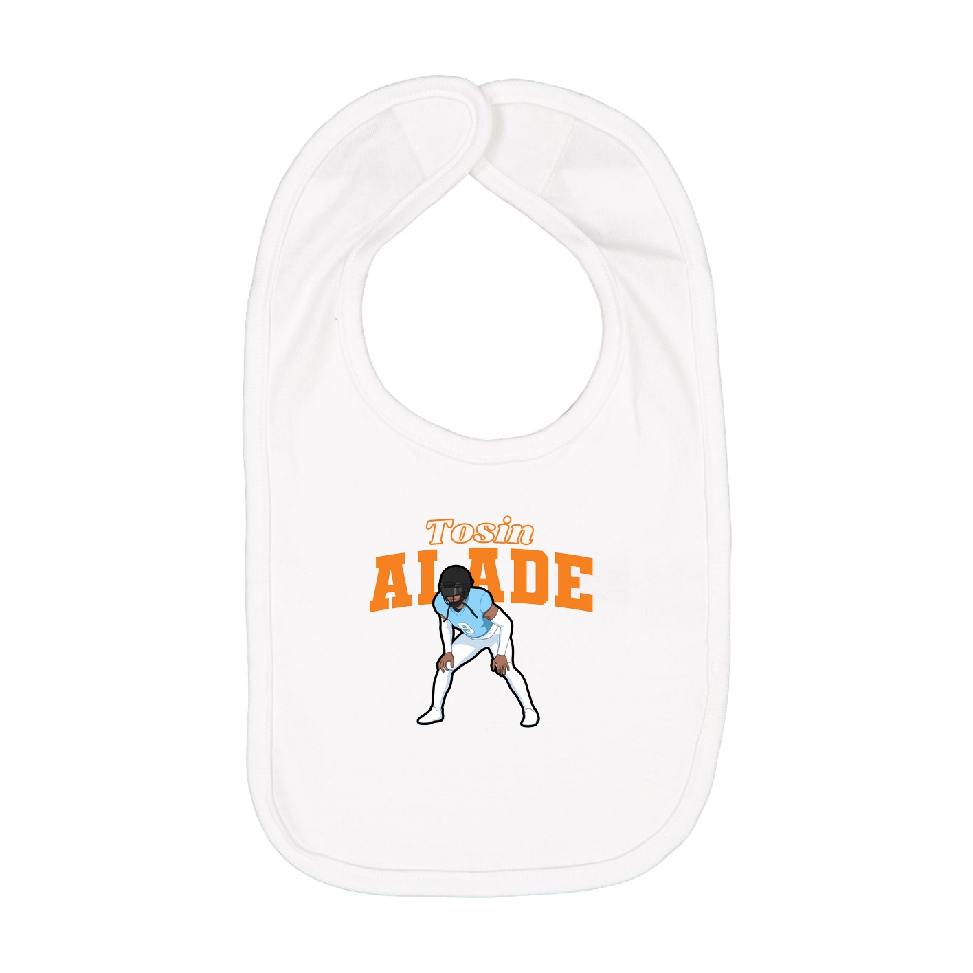 Infant Bib — Name Arch in White