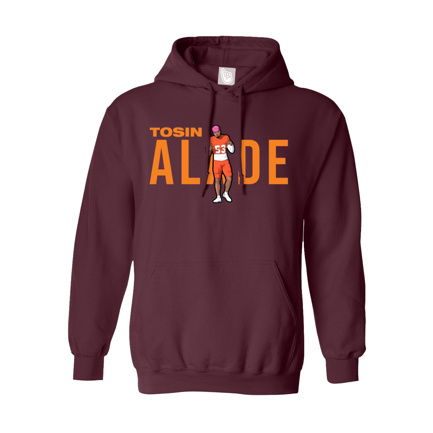 Youth Hoodie — Player Name in Maroon