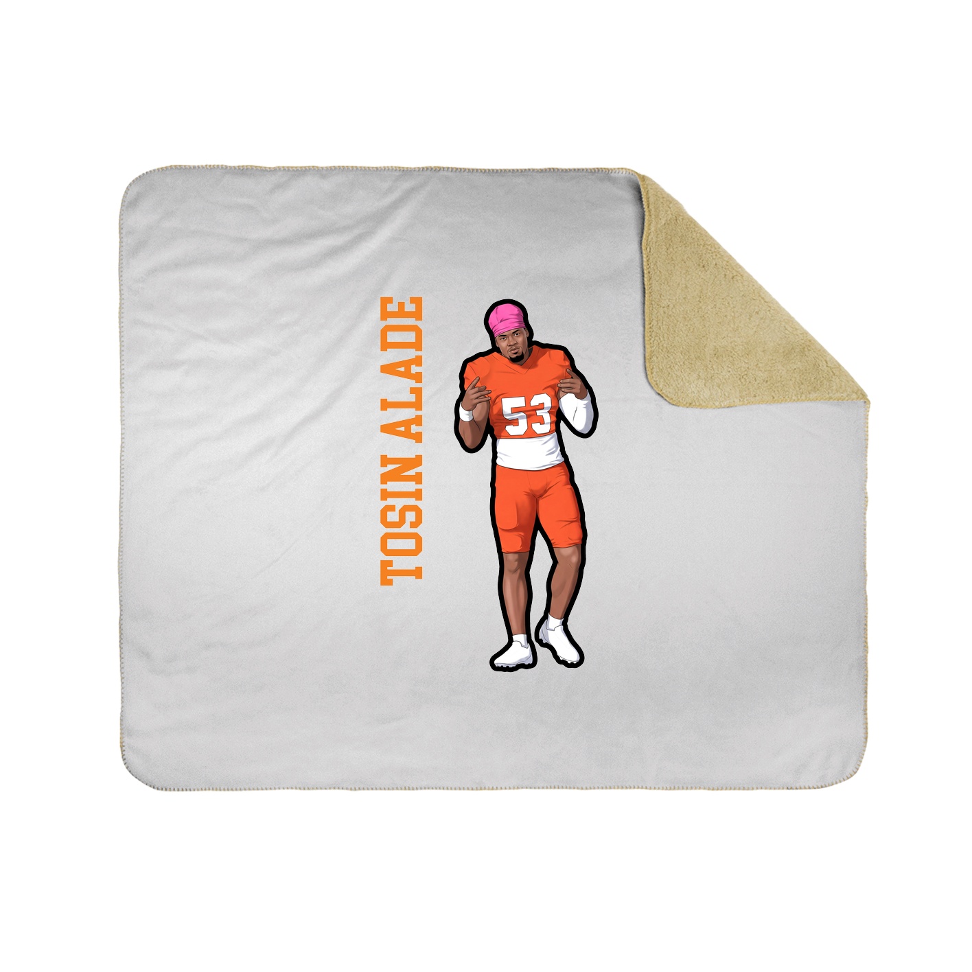 Throw Blanket — Name Vertical in White