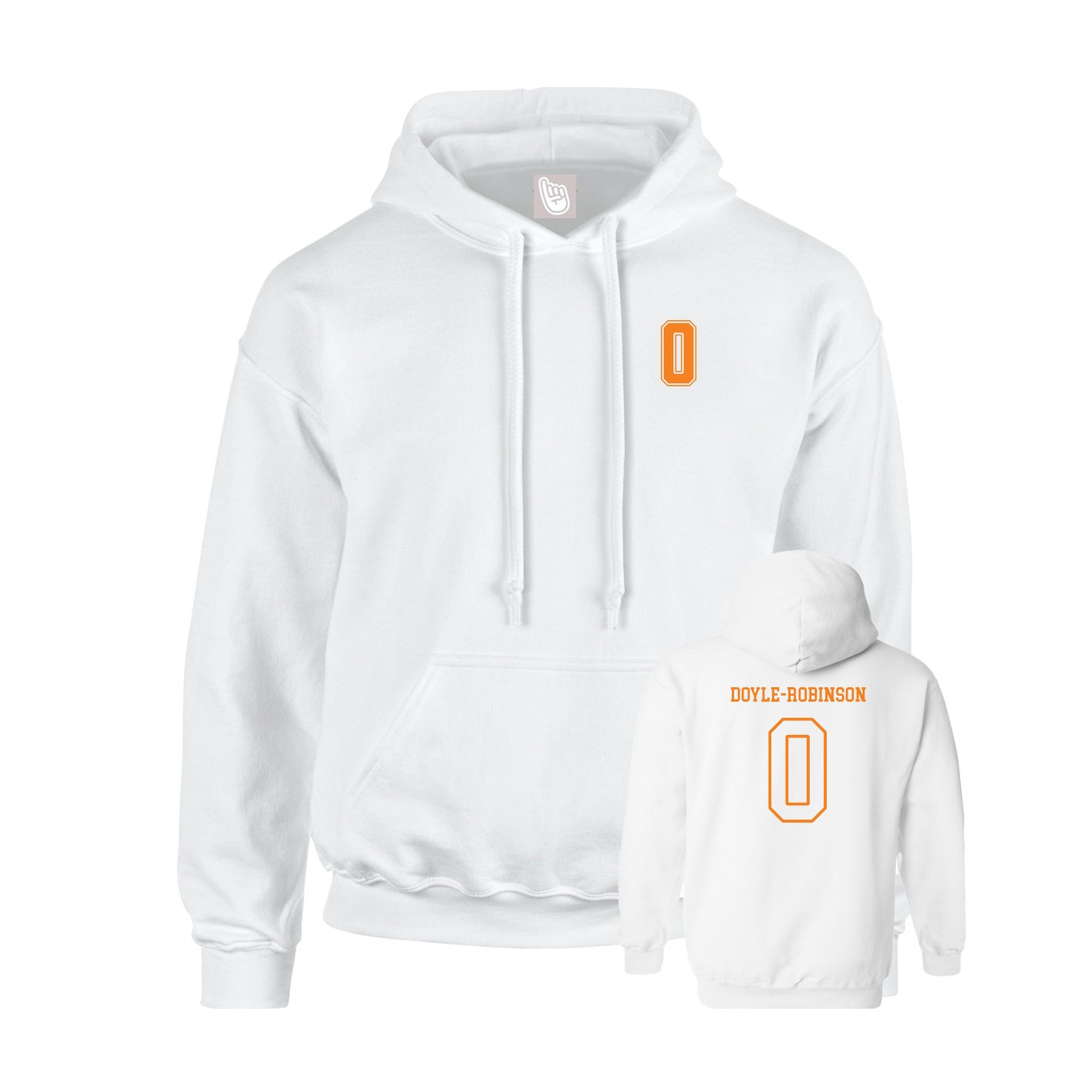 Hoodie — Chest Back in White