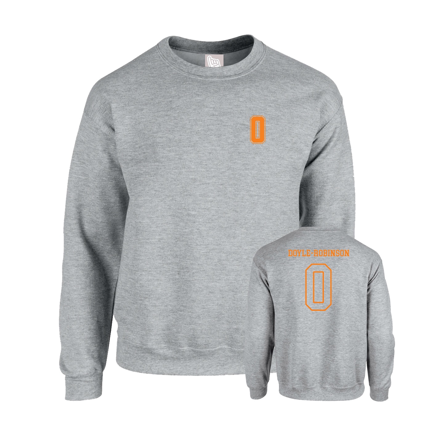 Fleece Crew — Chest Back in Grey