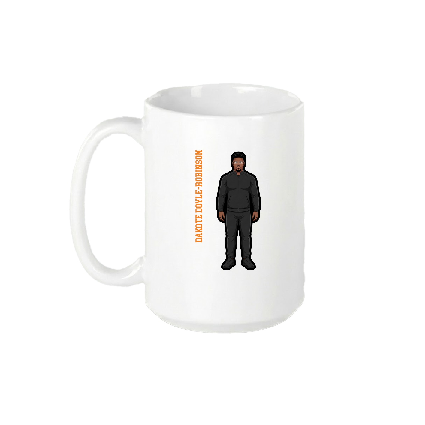 15oz Coffee Mug — Name Vertical in White
