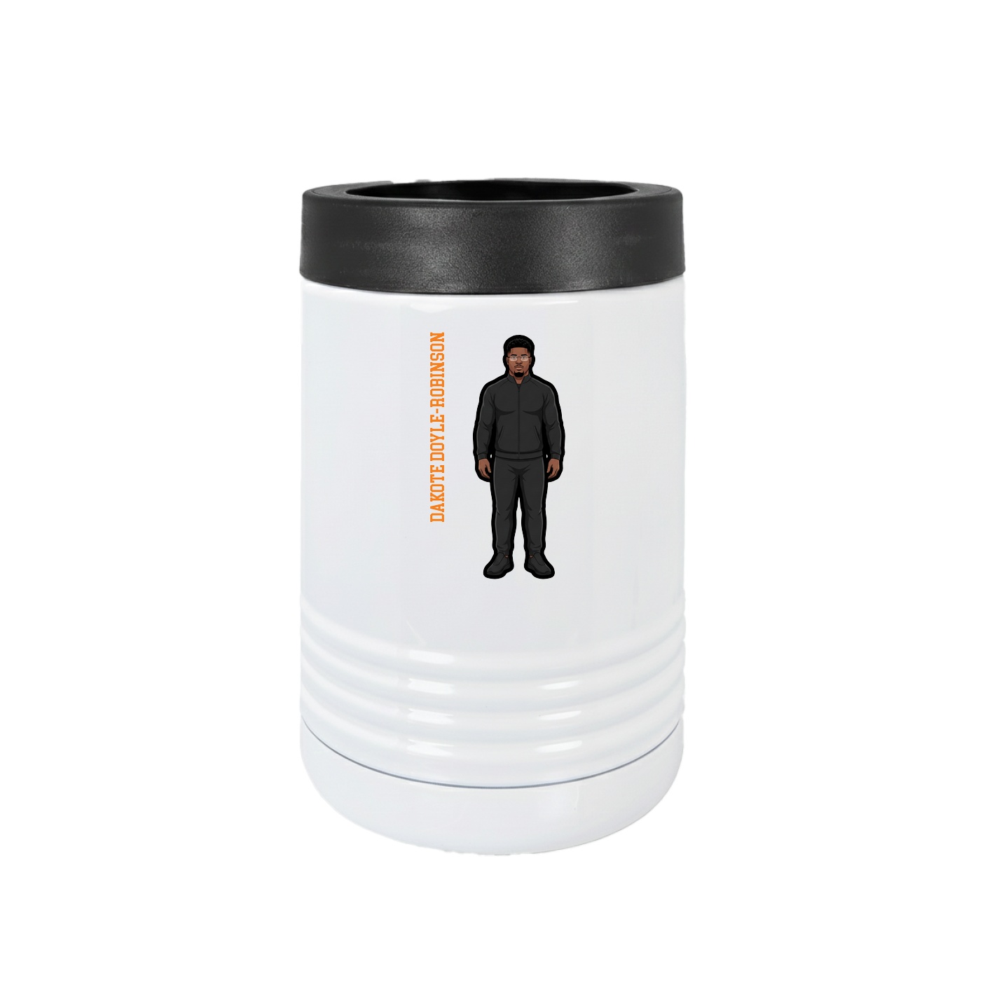 Beverage Holder — Name Vertical in White