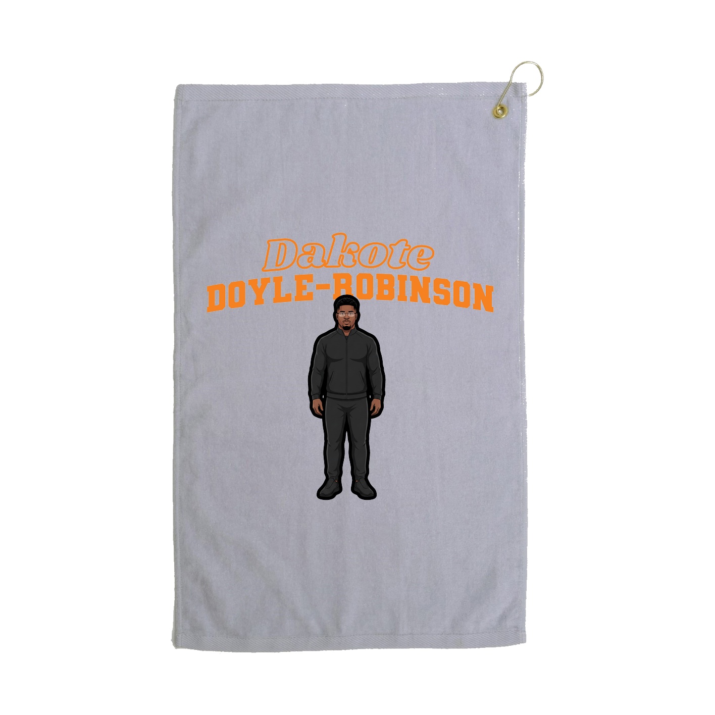 Golf Towel — Name Arch in Grey