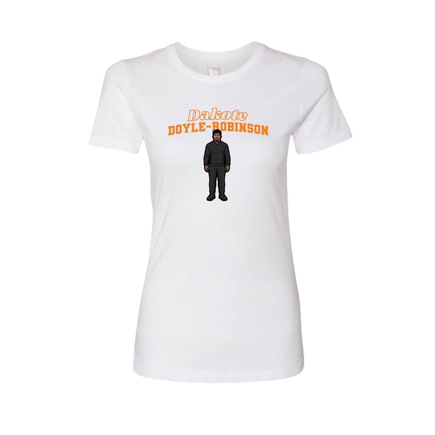 Fitted Women's Tee — Name Arch in White