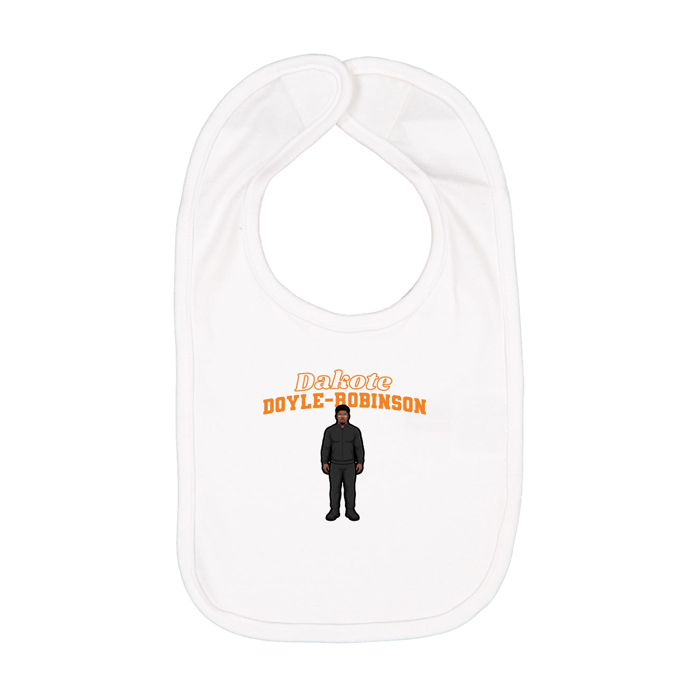 Infant Bib — Name Arch in White