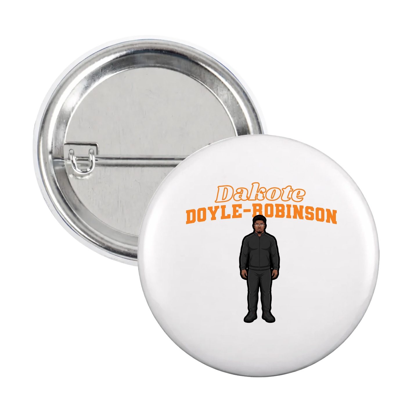 Game Day Button — Name Arch in White