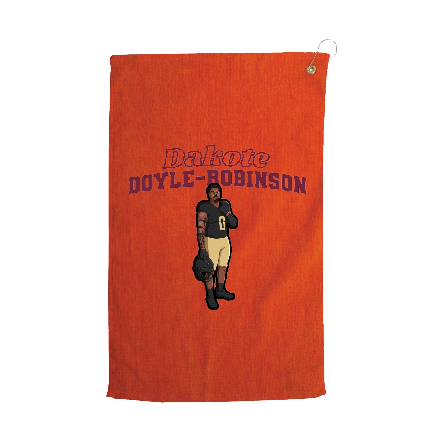Golf Towel — Name Arch in Orange