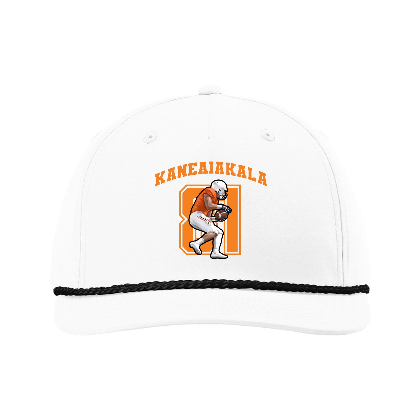 Five-Panel Classic Rope Cap — Number in White