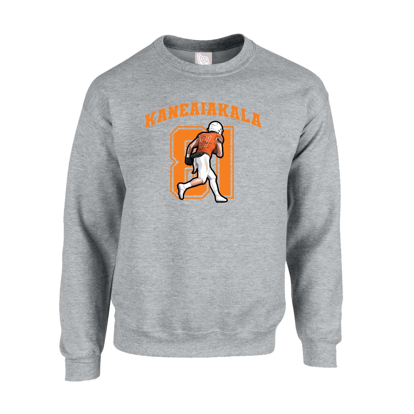 Fleece Crew — Number in Grey