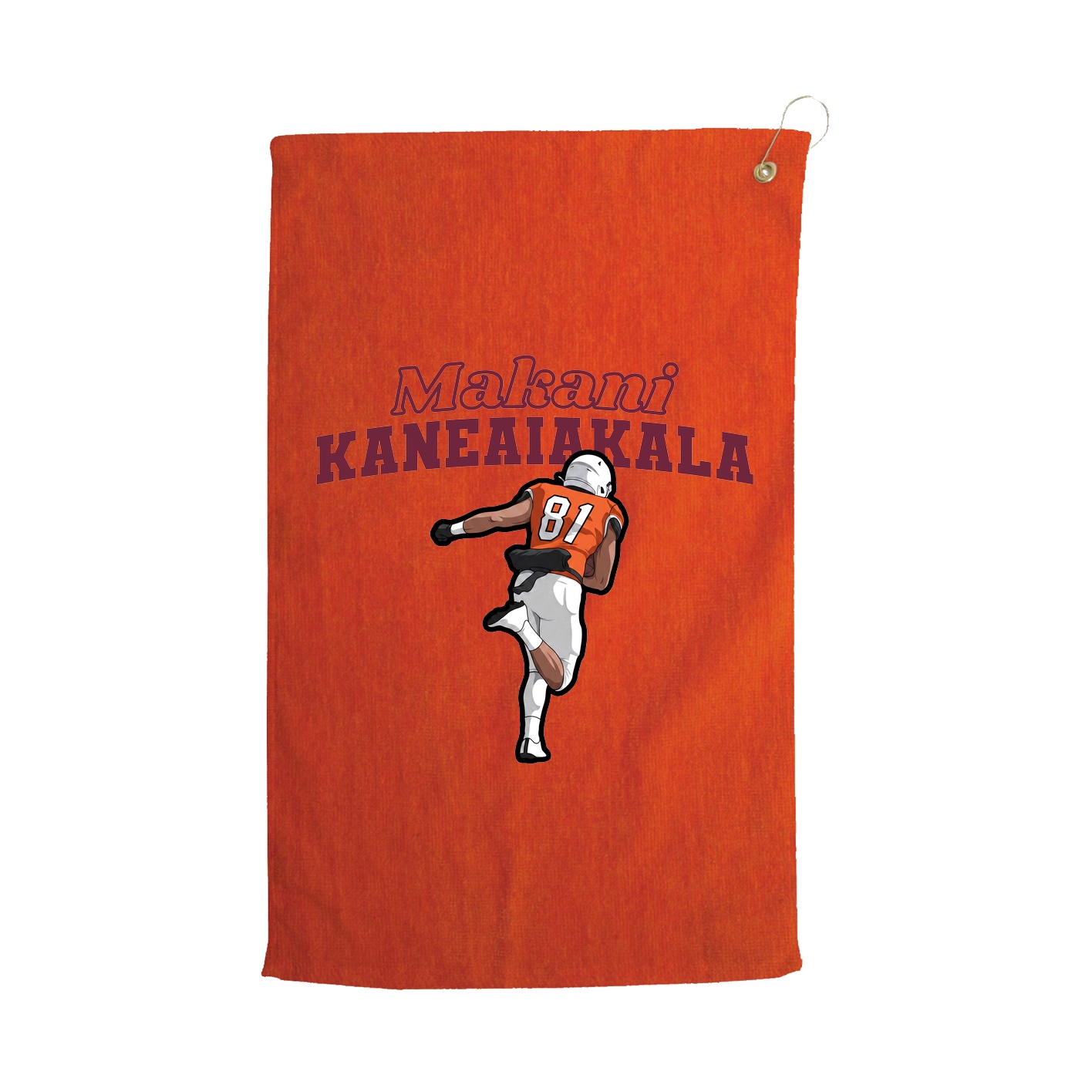 Golf Towel — Name Arch in Orange