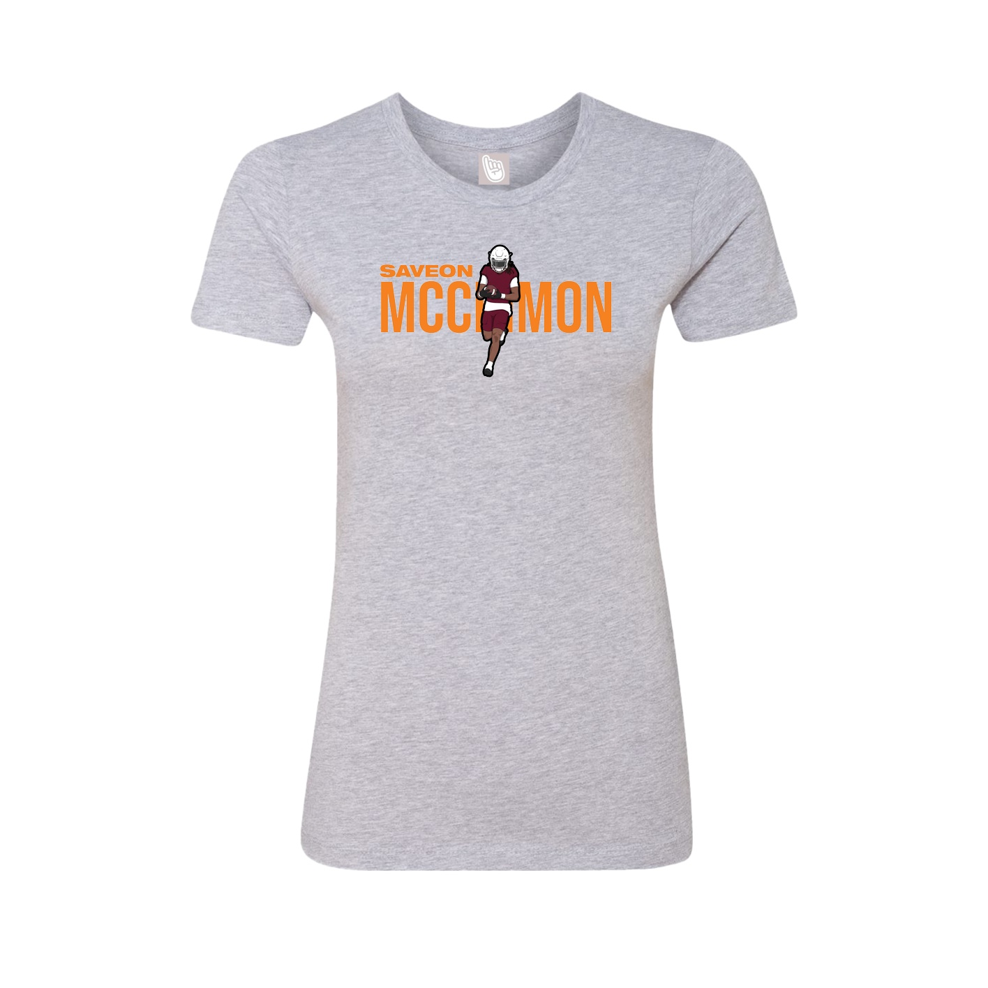 Fitted Women's Tee — Player Name in Grey