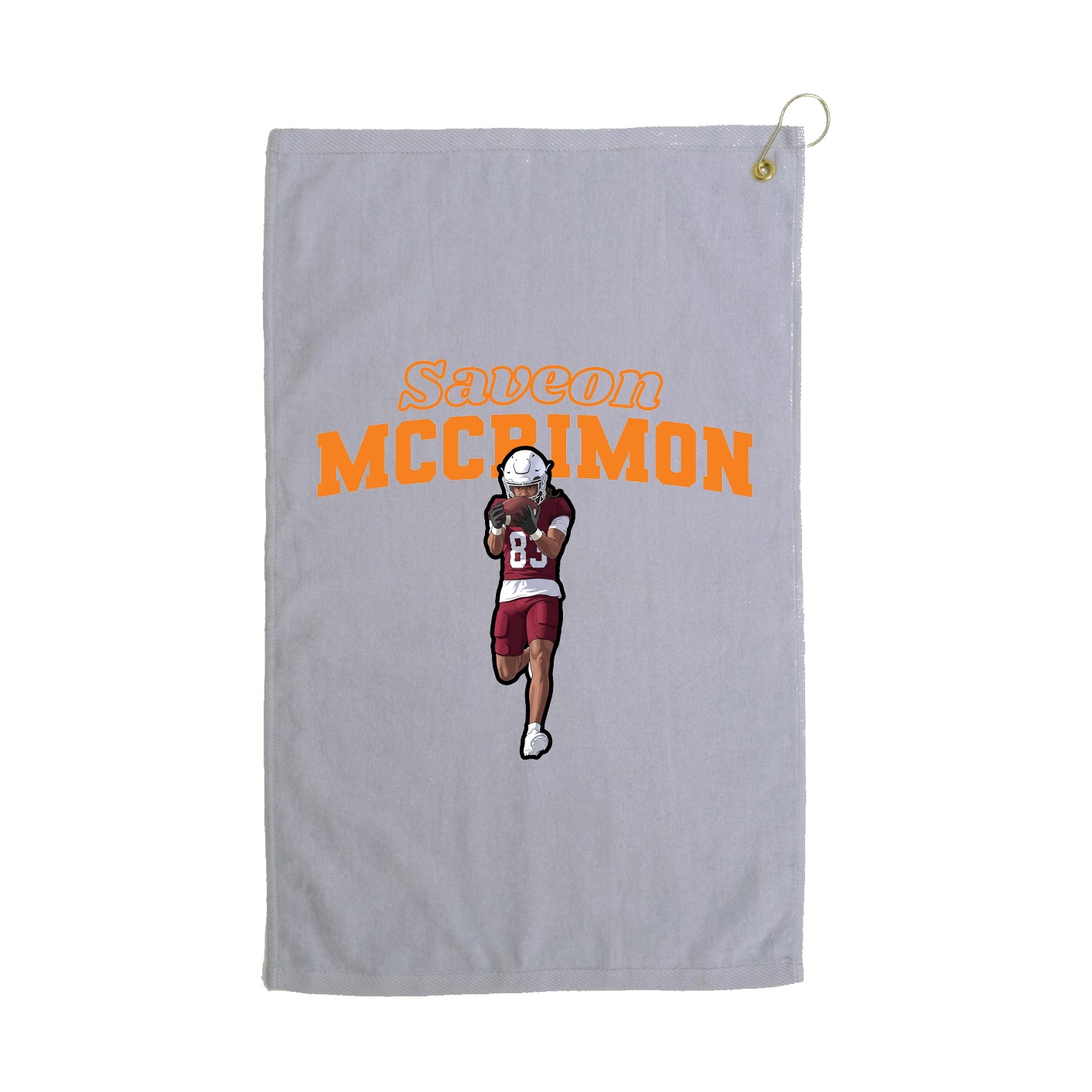 Golf Towel — Name Arch in Grey