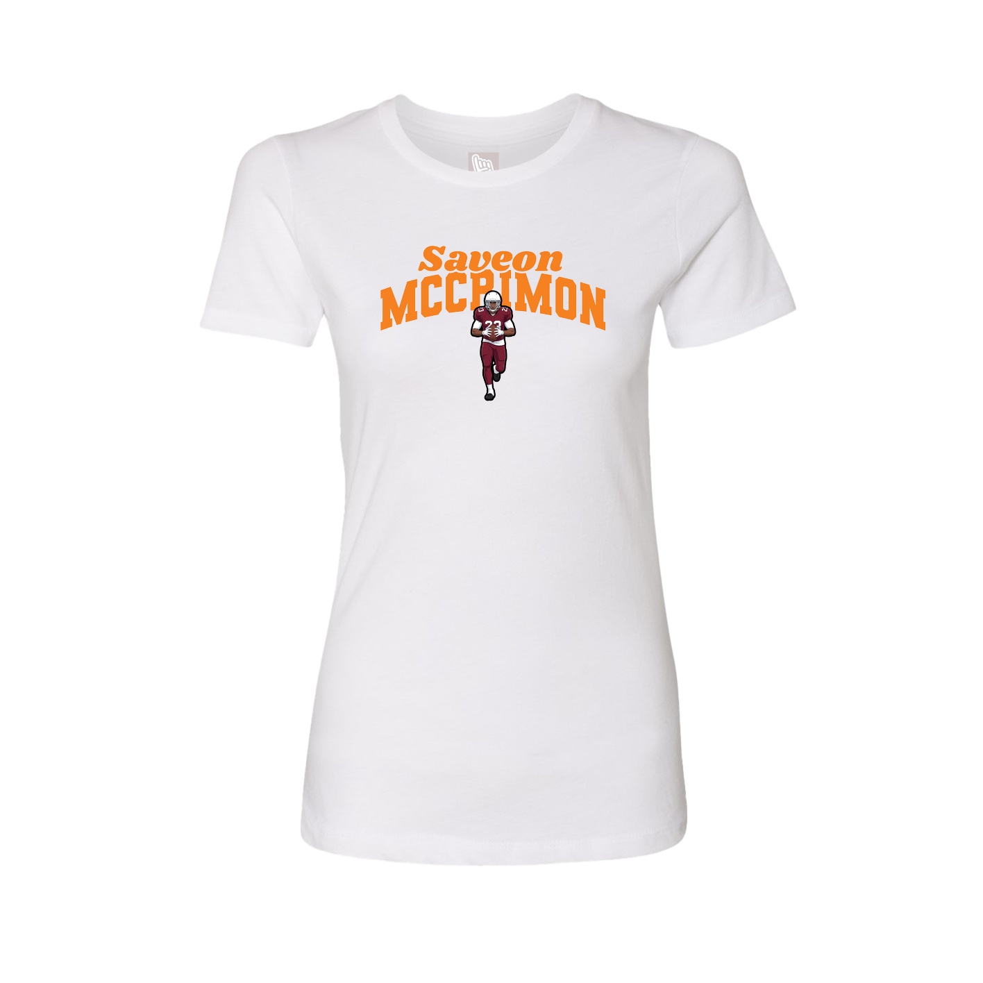 Fitted Women's Tee — Signature Arch in White