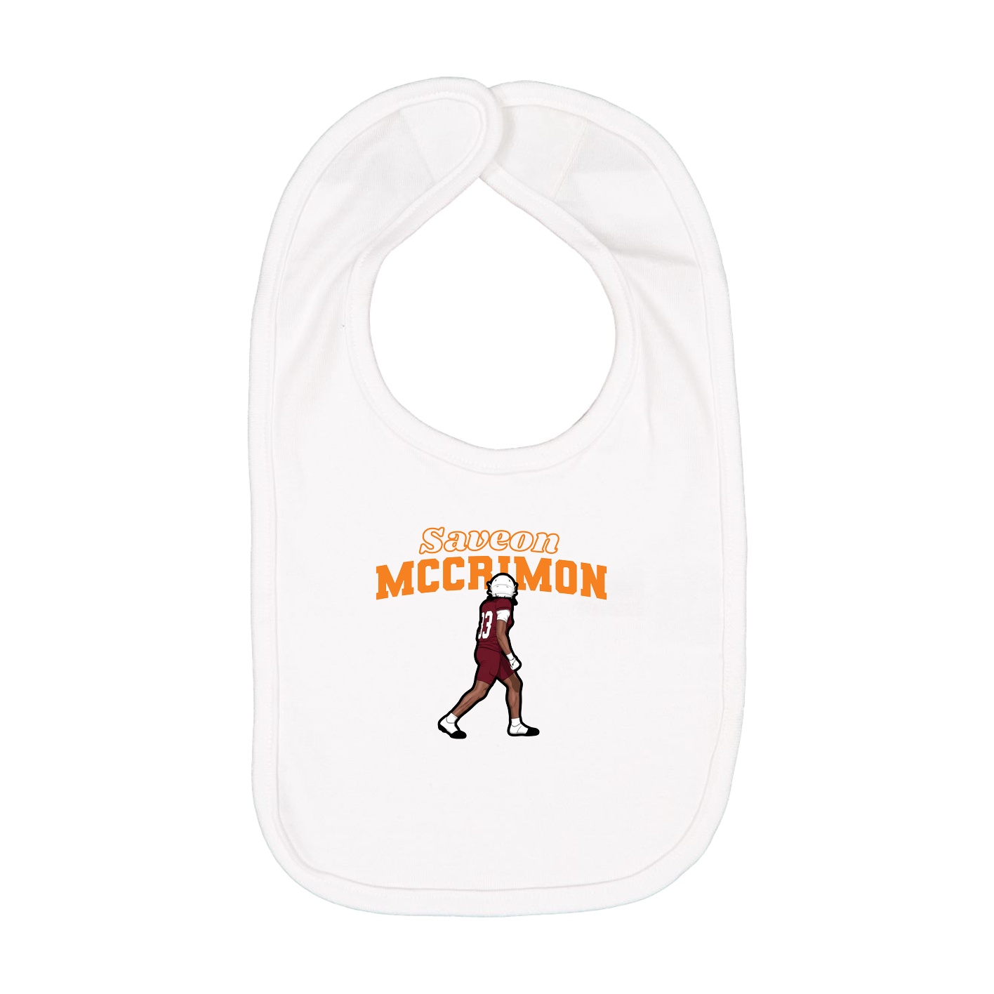 Infant Bib — Name Arch in White