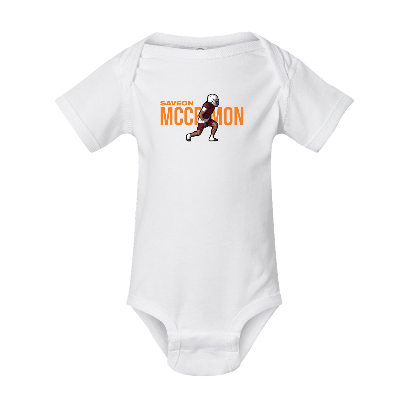 Baby Onesie — Player Name in White