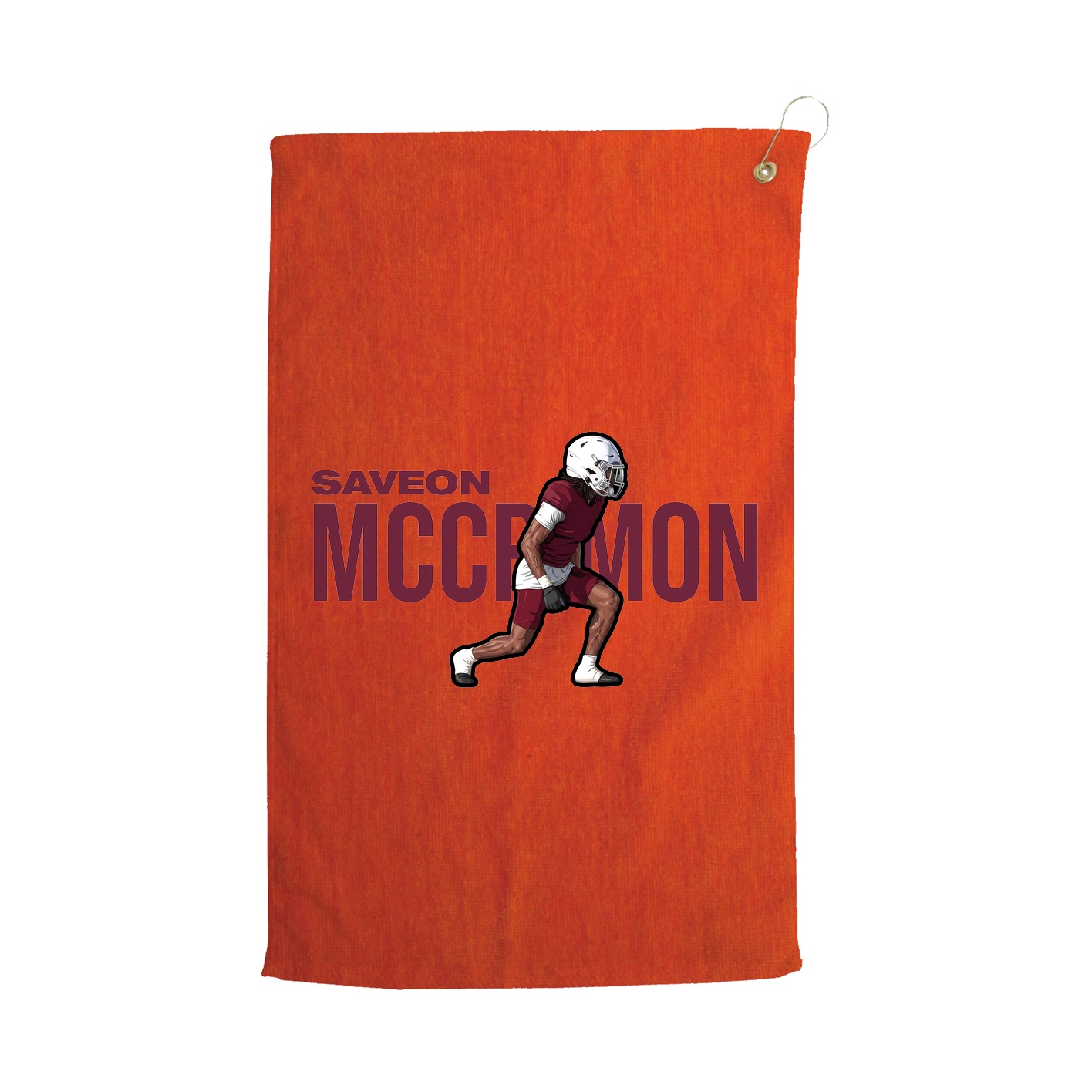Golf Towel — Player Name in Orange