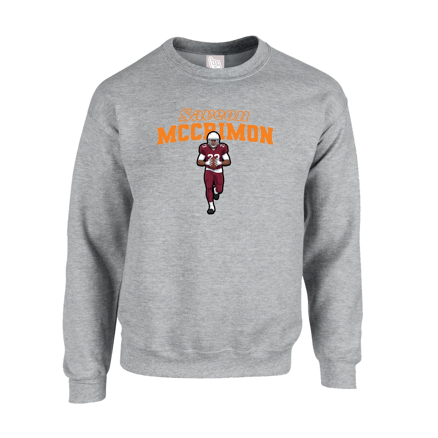 Fleece Crew — Name Arch in Grey