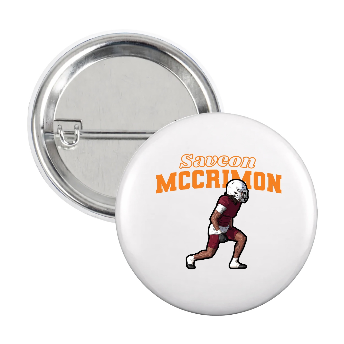 Game Day Button — Name Arch in White