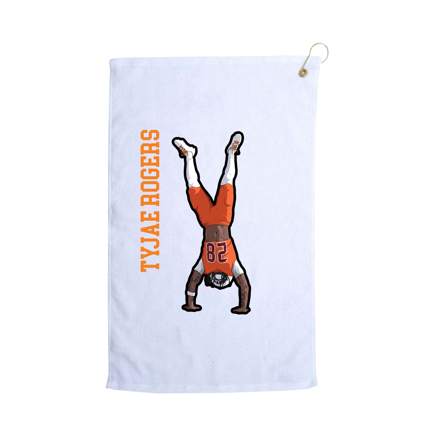 Golf Towel — Name Vertical in White