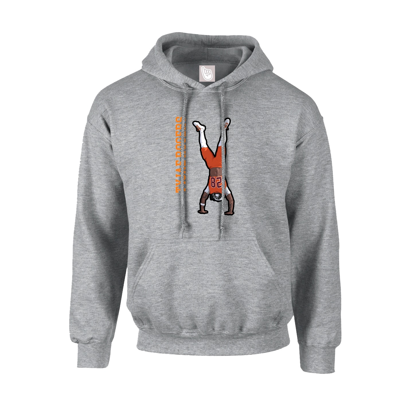 Hoodie — Name Vertical in Grey