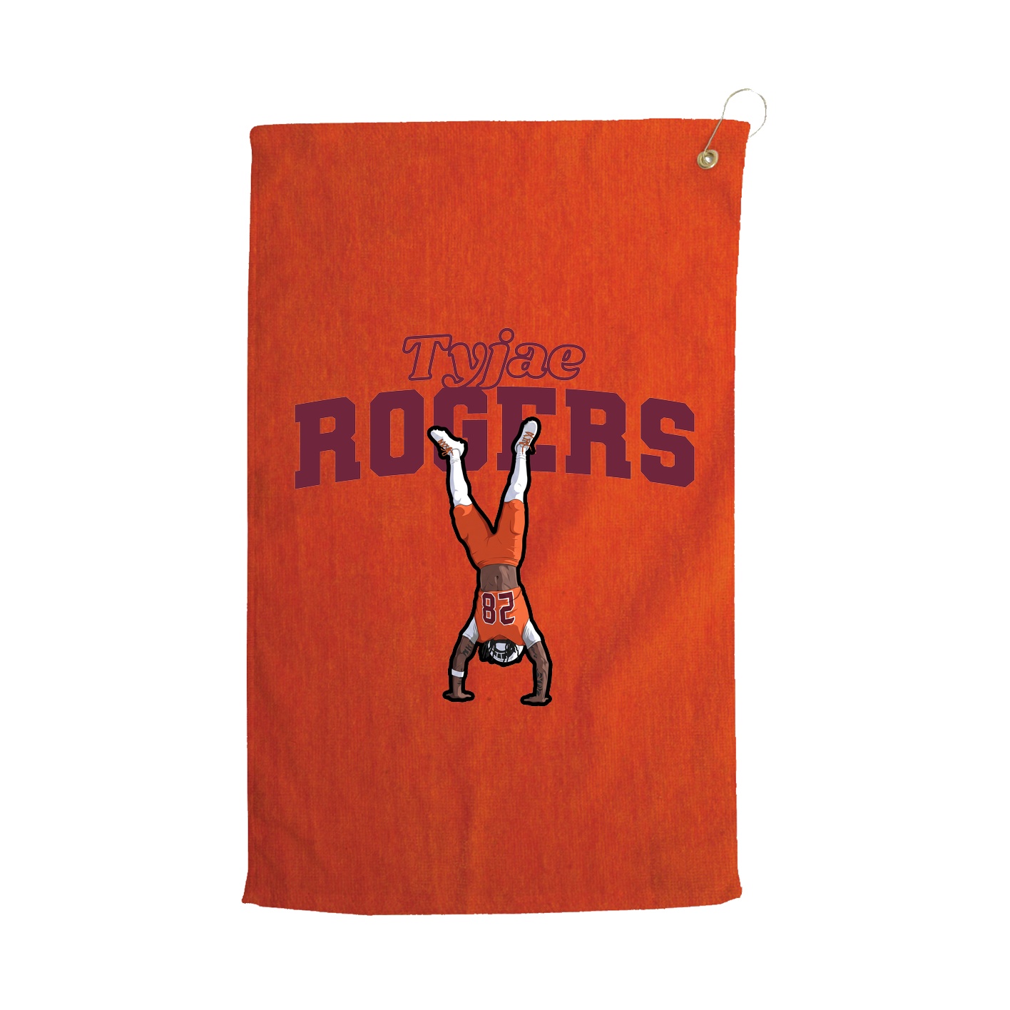 Golf Towel — Name Arch in Orange