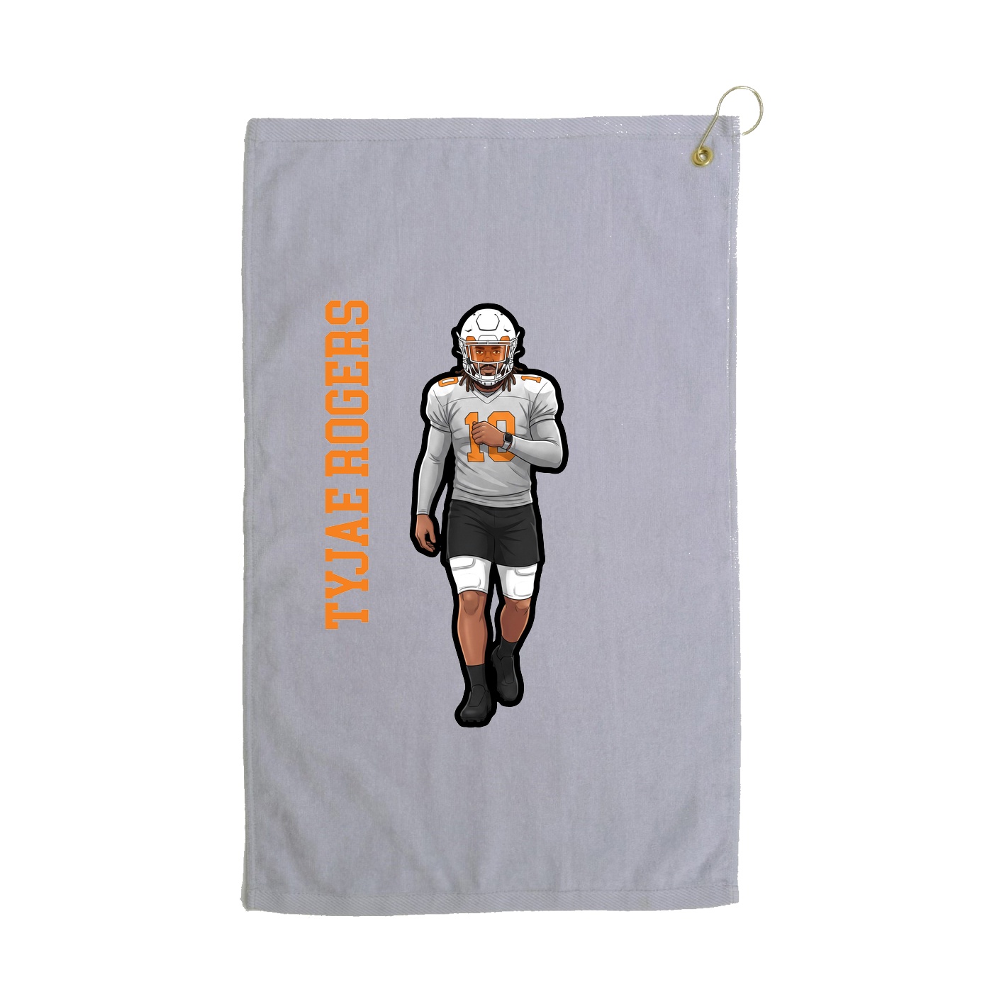 Golf Towel — Name Vertical in Grey