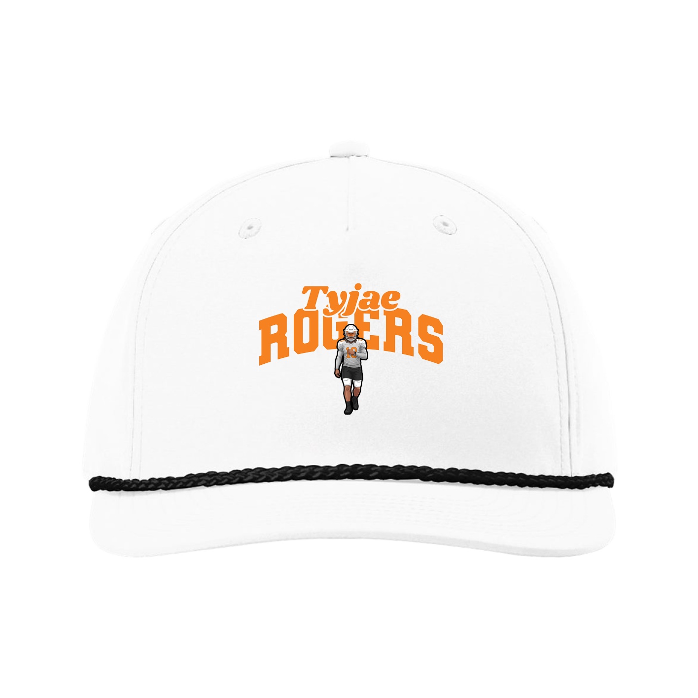 Five-Panel Classic Rope Cap — Signature Arch in White