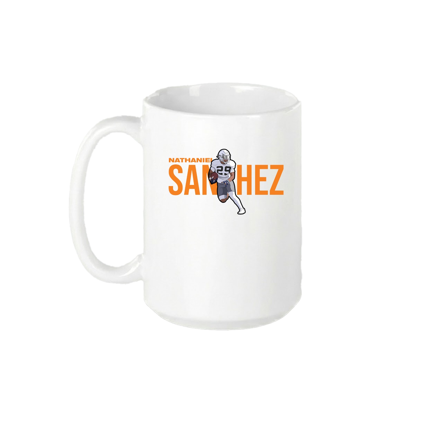 15oz Coffee Mug — Player Name in White