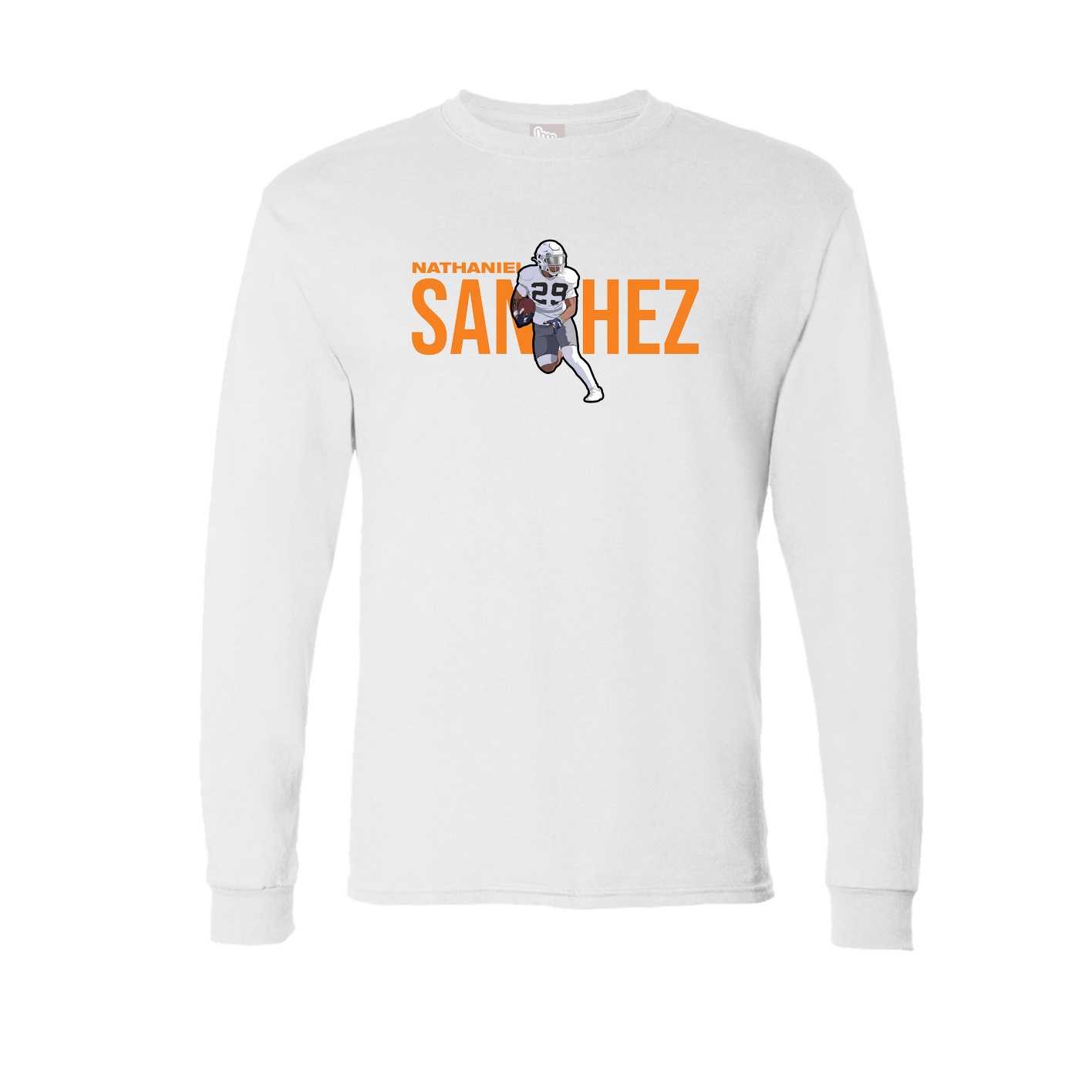 Long Sleeve Tee — Player Name in White
