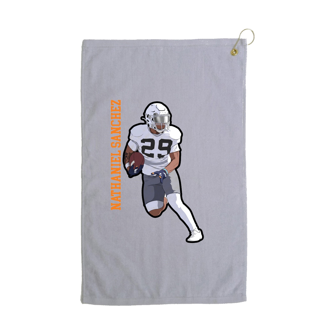 Golf Towel — Name Vertical in Grey