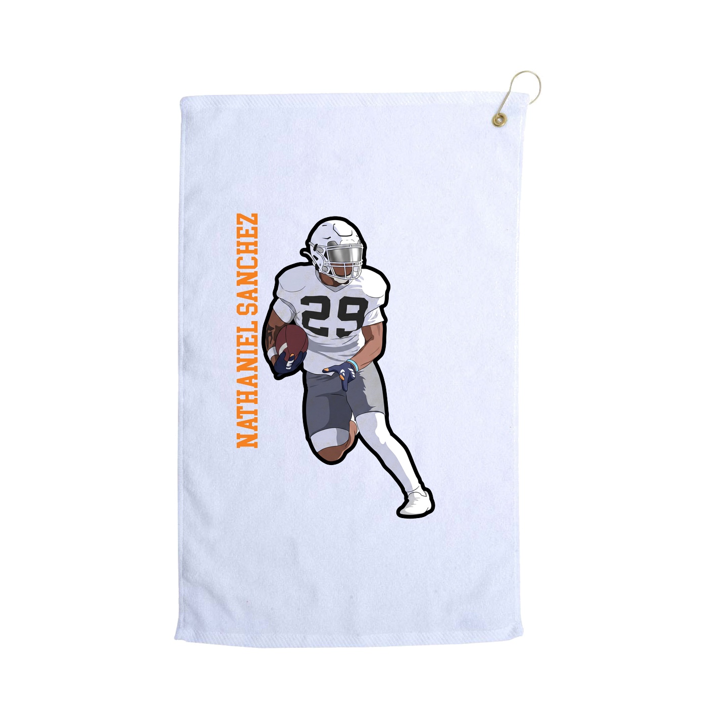 Golf Towel — Name Vertical in White