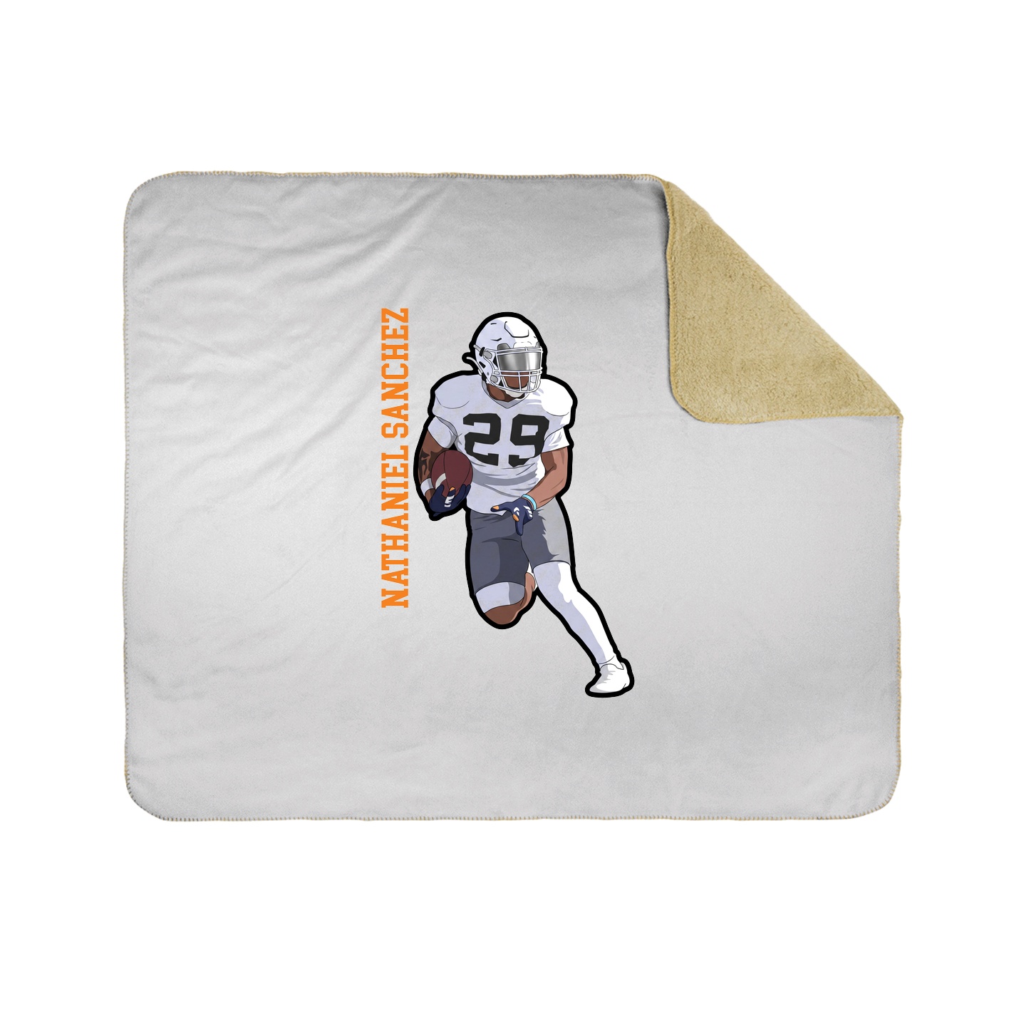 Throw Blanket — Name Vertical in White