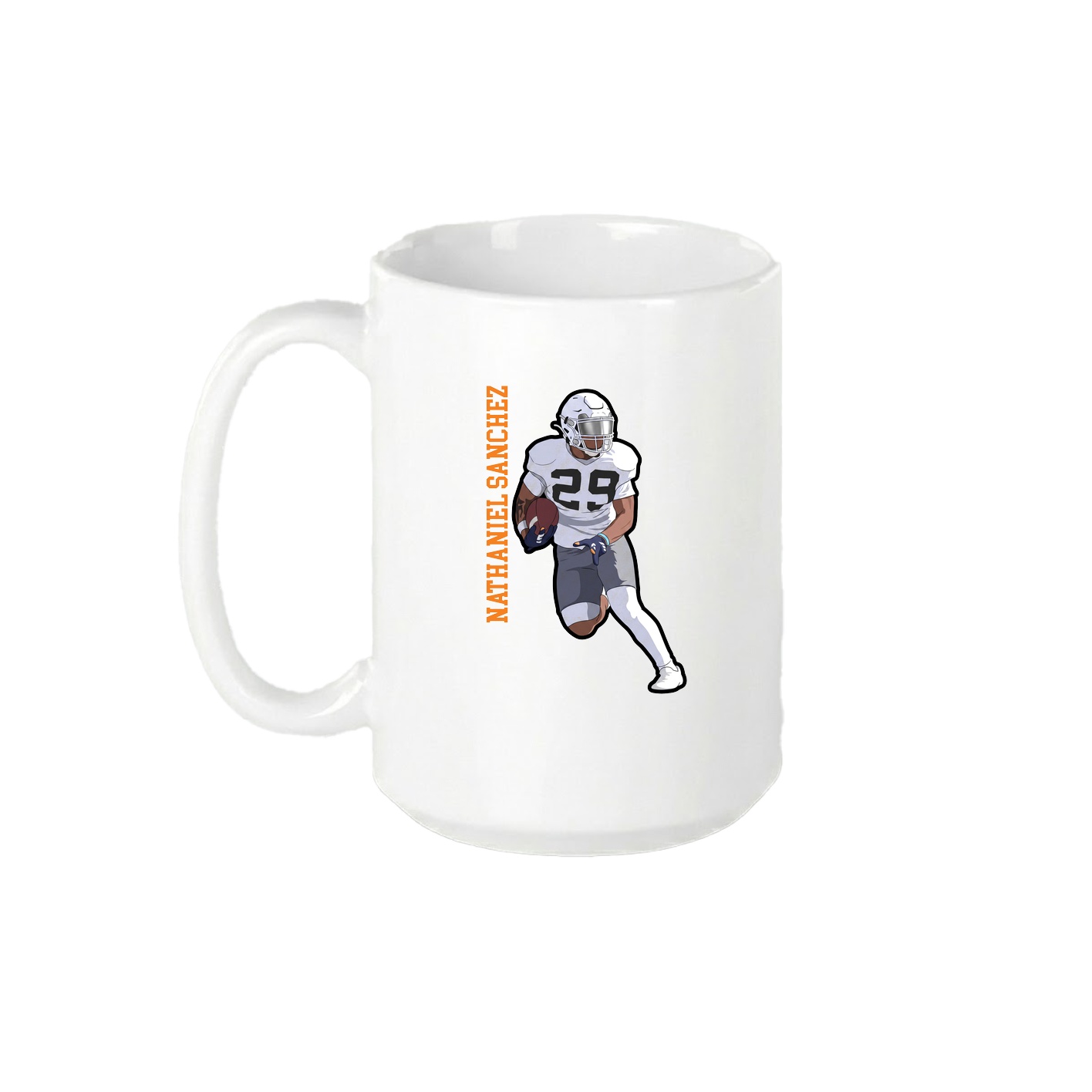 15oz Coffee Mug — Name Vertical in White