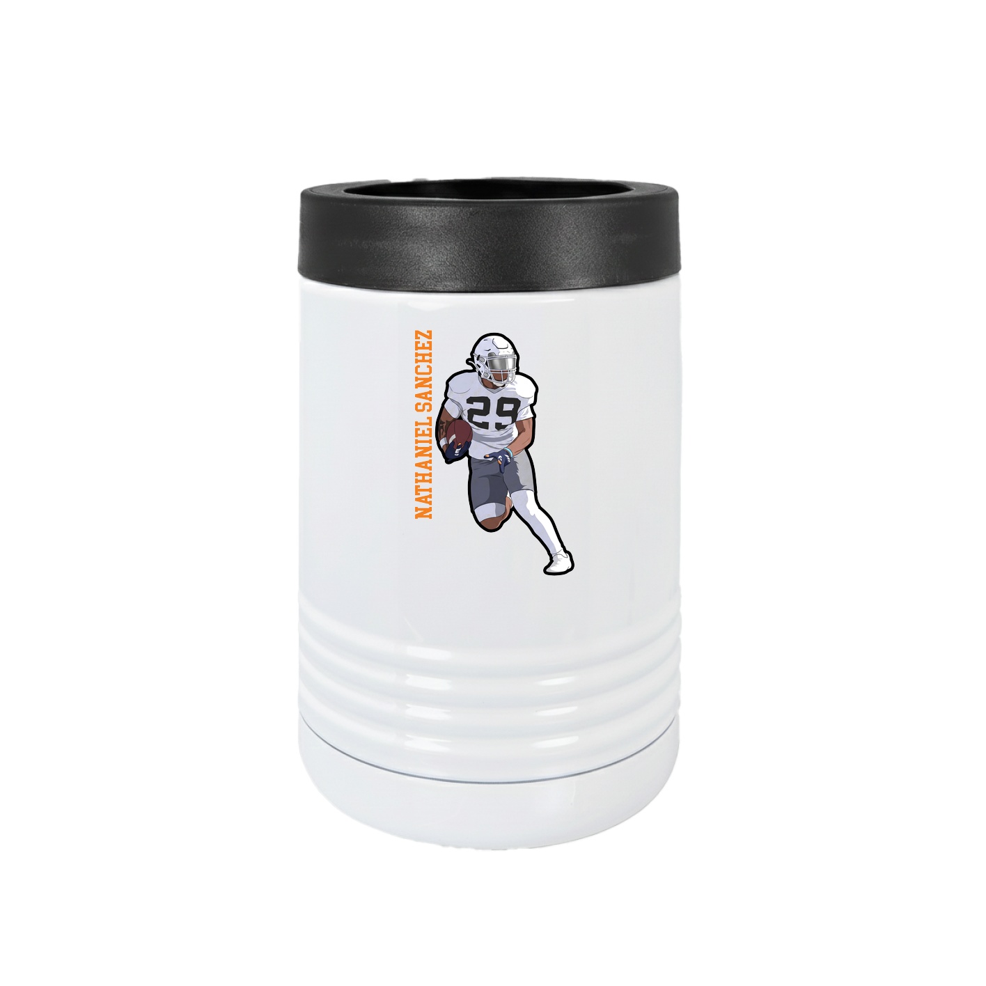 Beverage Holder — Name Vertical in White