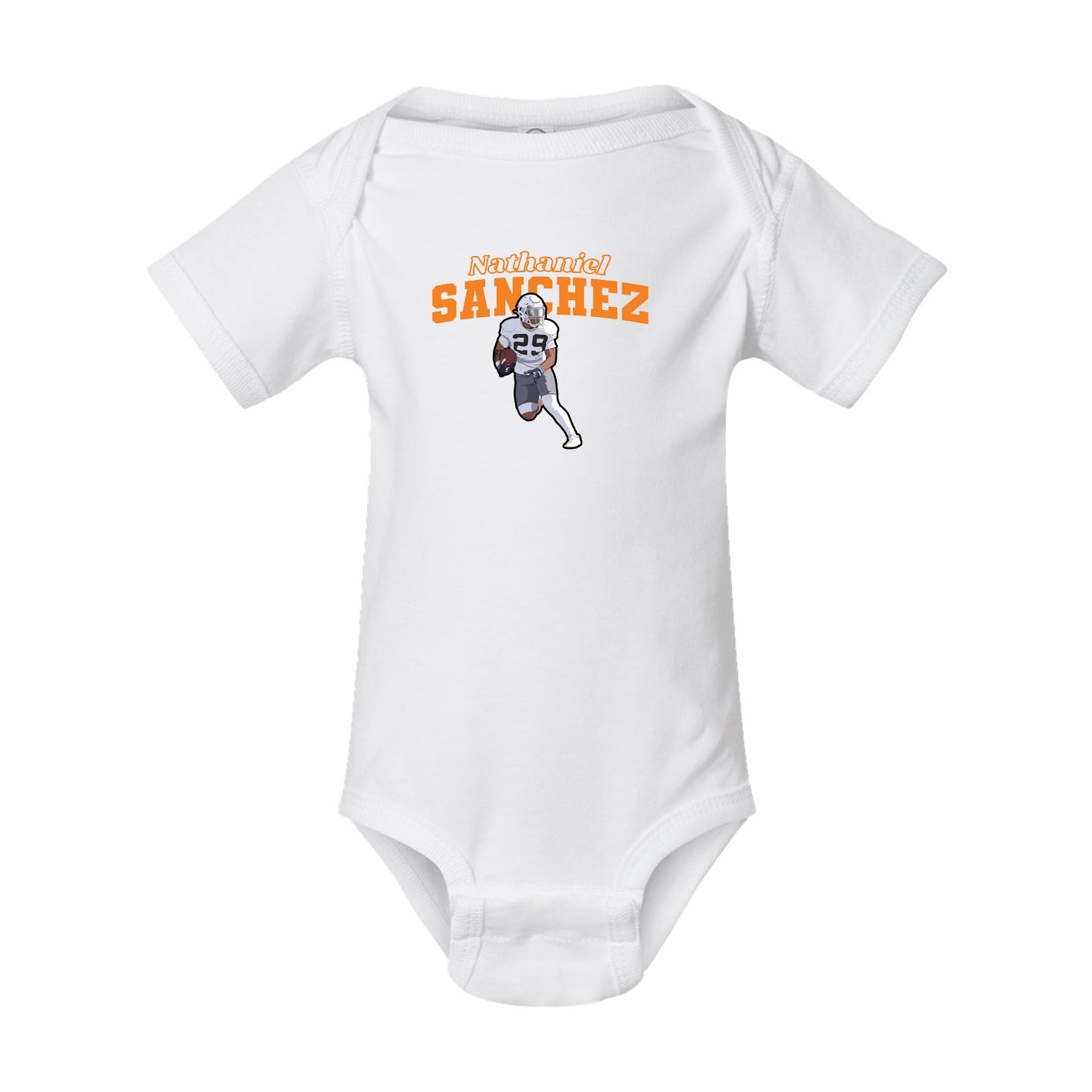 Baby Onesie — Name Arch in White
