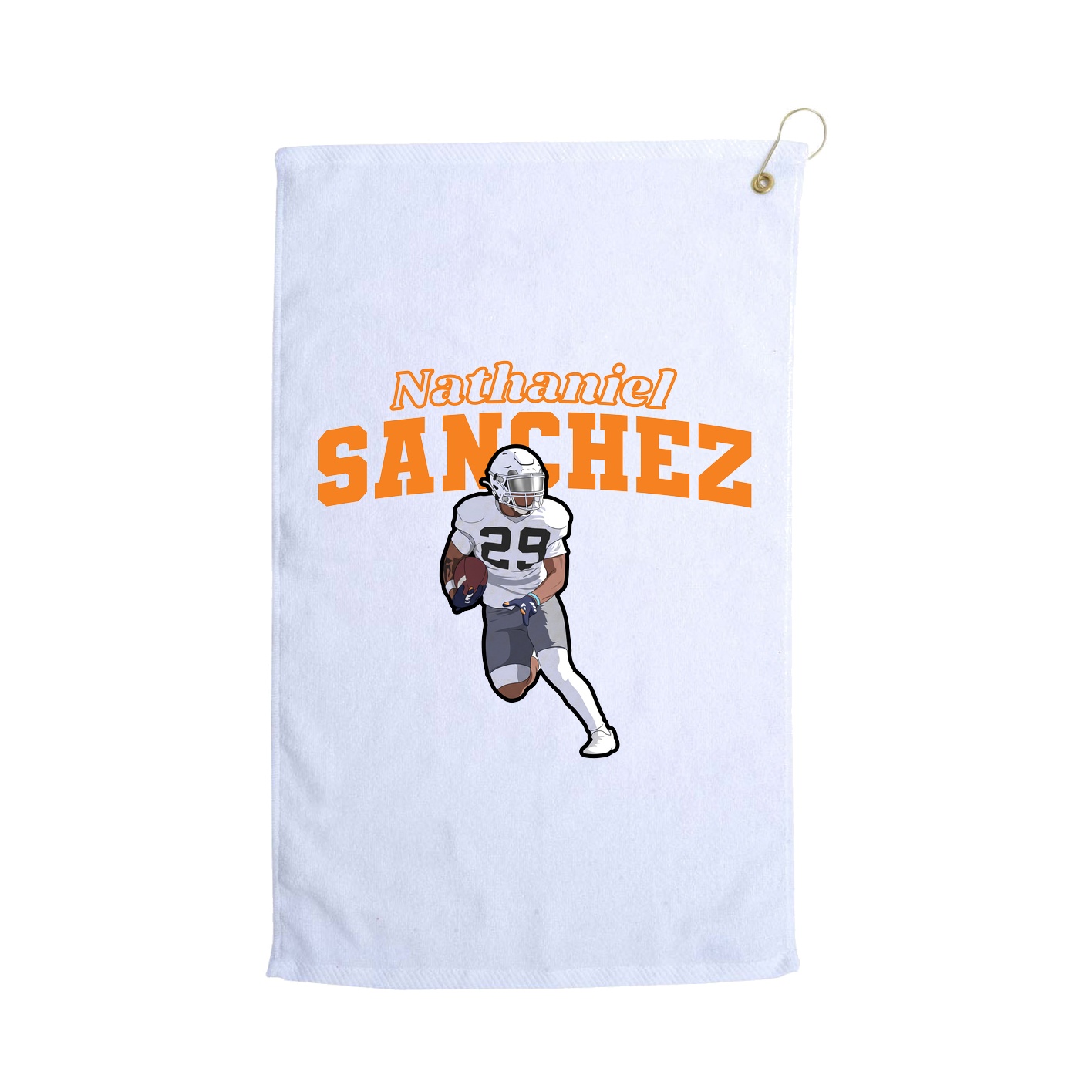 Golf Towel — Name Arch in White