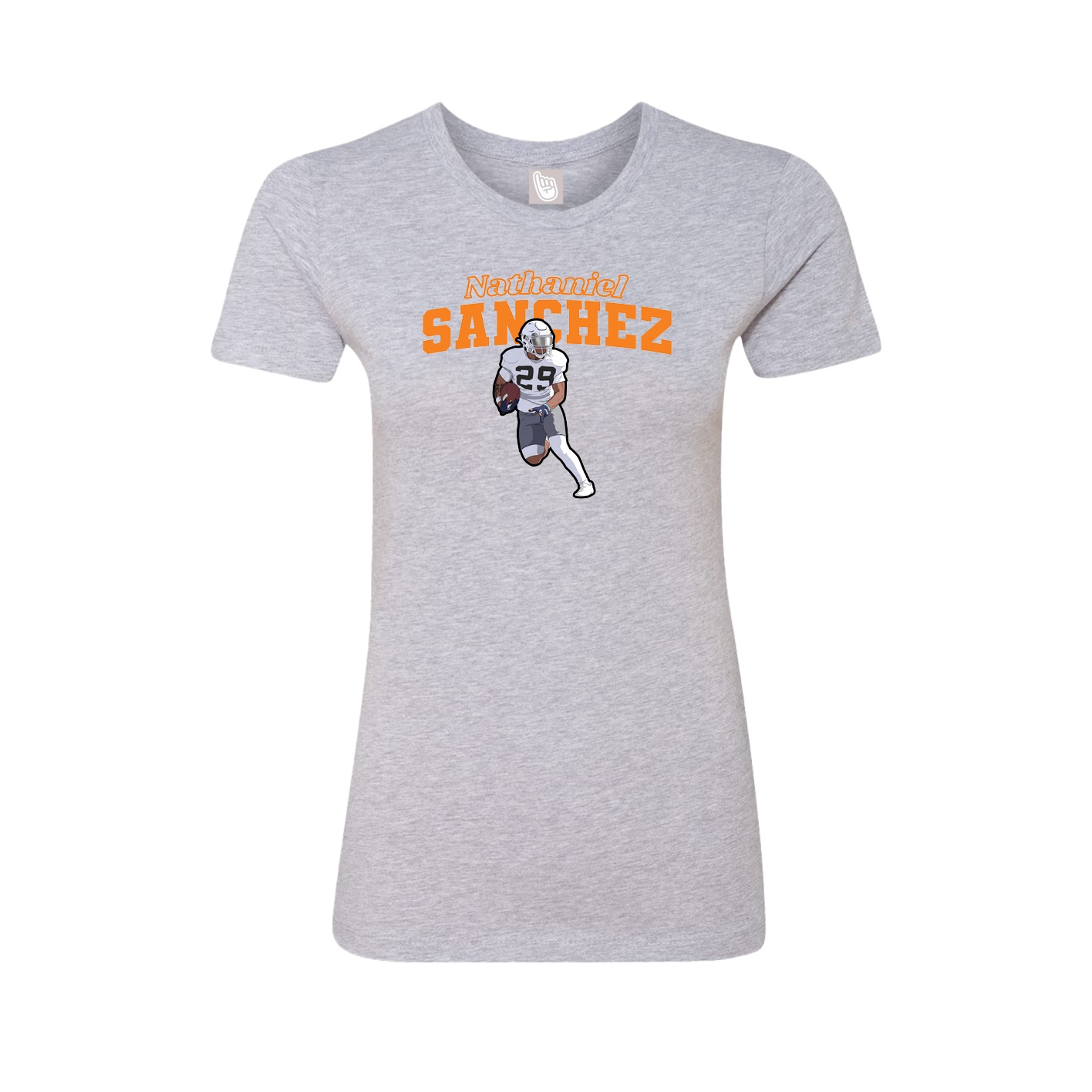 Fitted Women's Tee — Name Arch in Grey