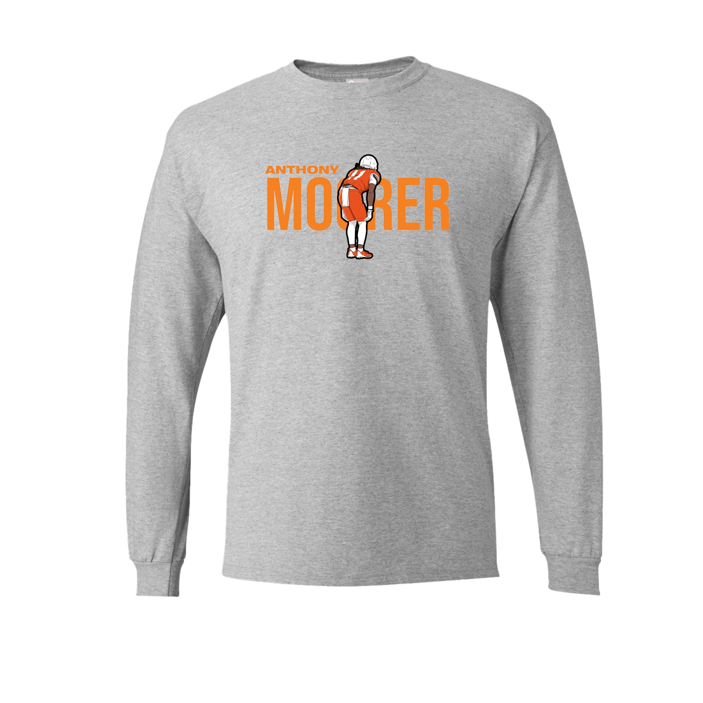 Long Sleeve Tee — Player Name in Grey