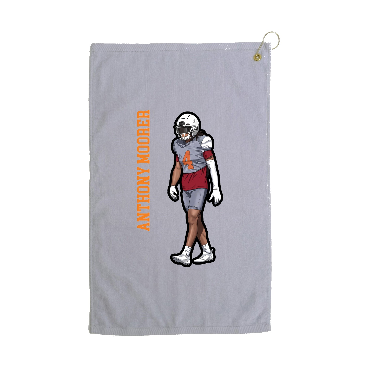 Golf Towel — Name Vertical in Grey